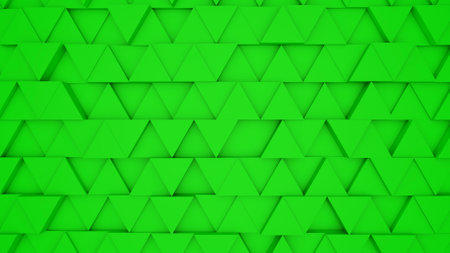 Abstract green modern architecture 3D background with green triangle on the wall.の写真素材