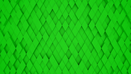 Abstract green modern architecture 3D background with green rhombus on the wall.の写真素材