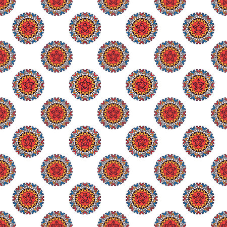 Colorful glaze seamless pattern of mandalas.のイラスト素材