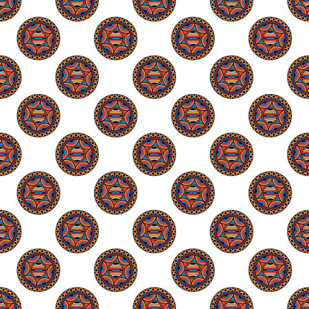 Seamless paisley patchwork pattern on white background.のイラスト素材