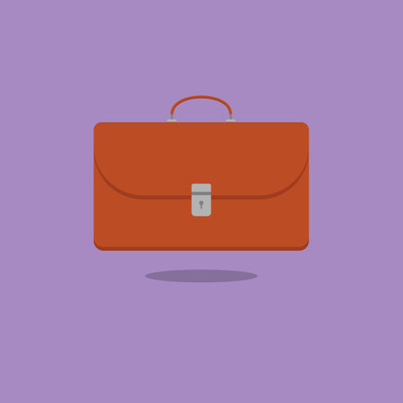 Vector briefcase with shadow on bright backgroundのイラスト素材
