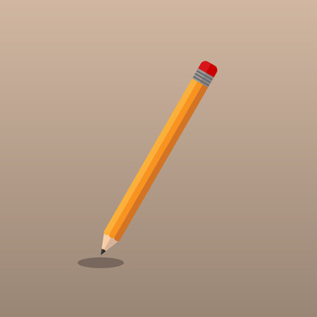 Orange vector pencil with shadow for designのイラスト素材