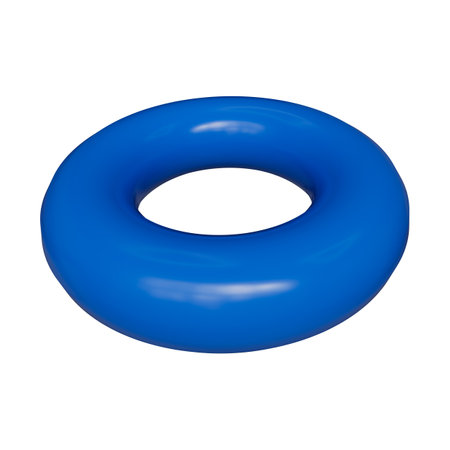 Blue torus in perspective on a white backgroundの写真素材