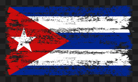 Vector Cuba flag in grunge style on transparent backgroundのイラスト素材