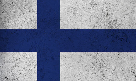 Abstract grunge textured vintage flag of Finlandの写真素材