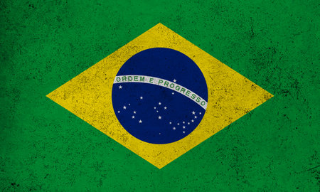 Abstract grunge textured vintage flag of Brazilの写真素材