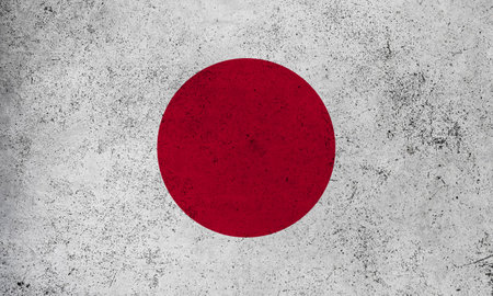 Abstract grunge textured vintage flag of Japanの写真素材