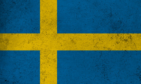 Abstract grunge textured vintage flag of Swedenの写真素材