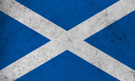 Abstract grunge textured vintage flag of Scotlandの写真素材