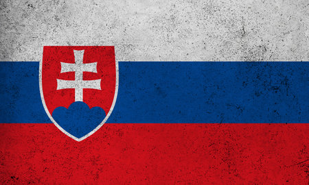 Abstract grunge textured vintage flag of Slovakiaの写真素材