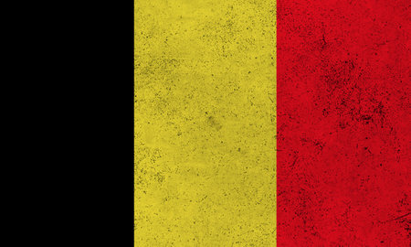 Abstract grunge textured vintage flag of Belgiumの写真素材