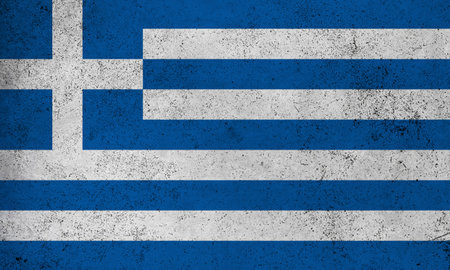Abstract grunge textured vintage flag of Greeceの写真素材