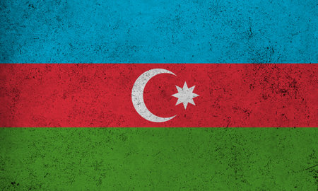 Abstract grunge textured vintage flag of Azerbaijanの写真素材