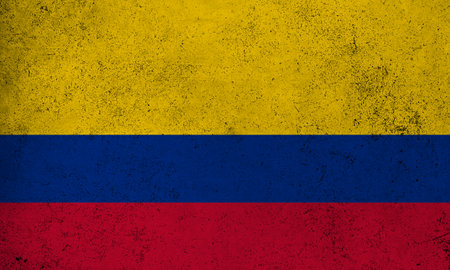 Abstract grunge textured vintage flag of Colombiaの写真素材