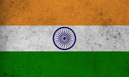 Abstract grunge textured vintage flag of Indiaの写真素材
