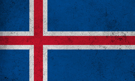 Abstract grunge textured vintage flag of Icelandの写真素材