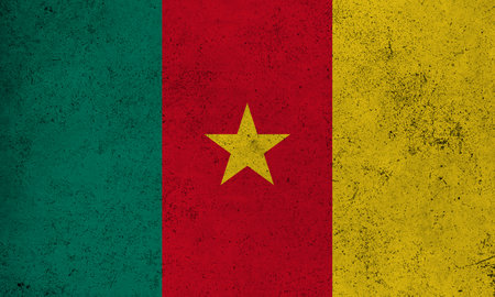 Abstract grunge textured vintage flag of Cameroonの写真素材