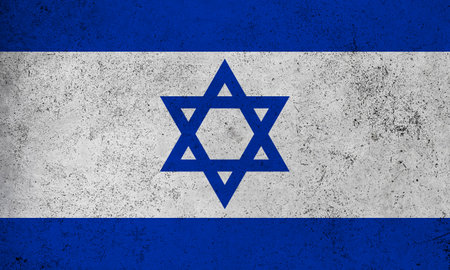 Abstract grunge textured vintage flag of Israelの写真素材