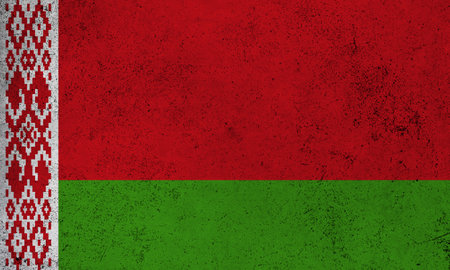 Abstract grunge textured vintage flag of Belarusの写真素材
