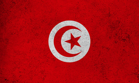 Abstract grunge textured vintage flag of Tunisiaの写真素材