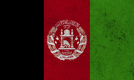 Abstract grunge textured vintage flag of Afghanistanの写真素材
