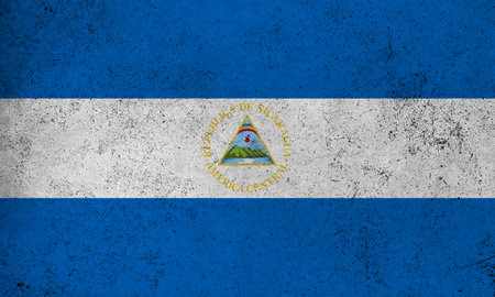 Abstract grunge textured vintage flag of Nicaraguaの写真素材