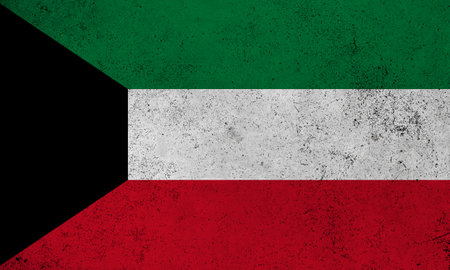 Abstract grunge textured vintage flag of Kuwaitの写真素材