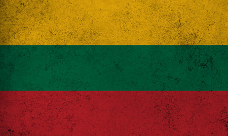 Abstract grunge textured vintage flag of Lithuaniaの写真素材