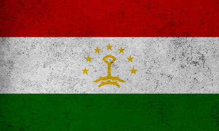 Abstract grunge textured vintage flag of Tajikistanの写真素材
