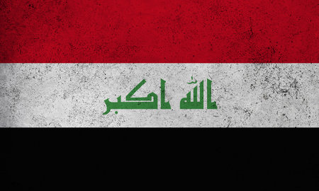 Abstract grunge textured vintage flag of Iraqの写真素材