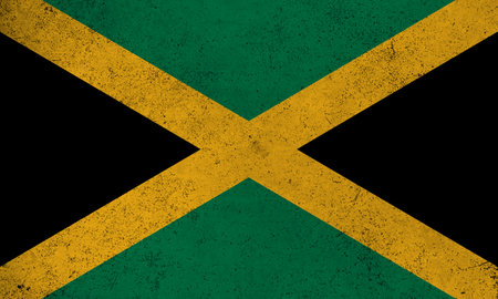Abstract grunge textured vintage flag of Jamaicaの写真素材