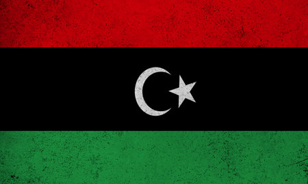 Abstract grunge textured vintage flag of Libyaの写真素材