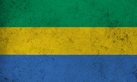 Abstract grunge textured vintage flag of Gabonの写真素材