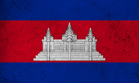 Abstract grunge textured vintage flag of Cambodiaの写真素材