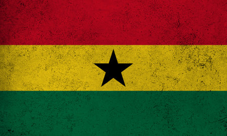 Abstract grunge textured vintage flag of Ghanaの写真素材