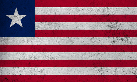 Abstract grunge textured vintage flag of Liberiaの写真素材