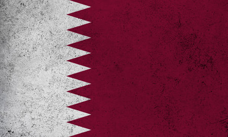 Abstract grunge textured vintage flag of Qatarの写真素材