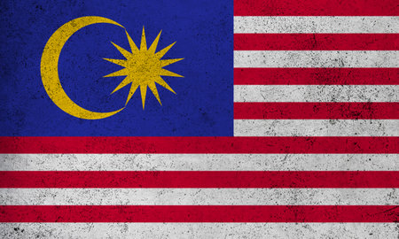 Abstract grunge textured vintage flag of Malaysiaの写真素材