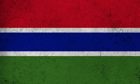 Abstract grunge textured vintage flag of Gambiaの写真素材