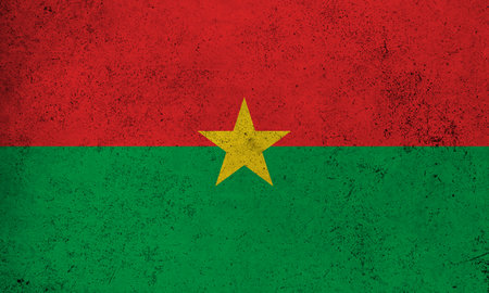 Abstract grunge textured vintage flag of Burkina Fasoの写真素材