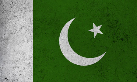 Abstract grunge textured vintage flag of Pakistanの写真素材