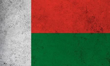 Abstract grunge textured vintage flag of Madagascarの写真素材