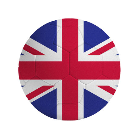 Soccer ball with the flag of the country United Kingdomの写真素材