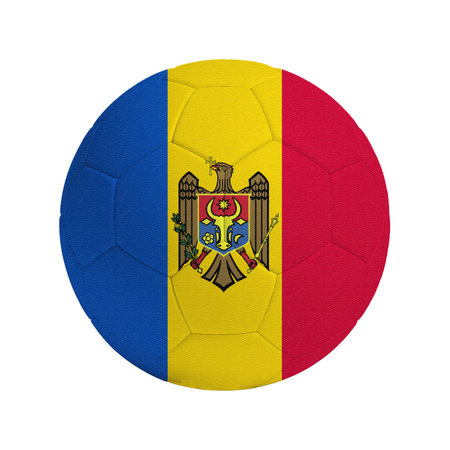 Soccer ball with the flag of the country Moldovaの写真素材
