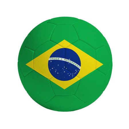 Soccer ball with the flag of the country Brazilの写真素材