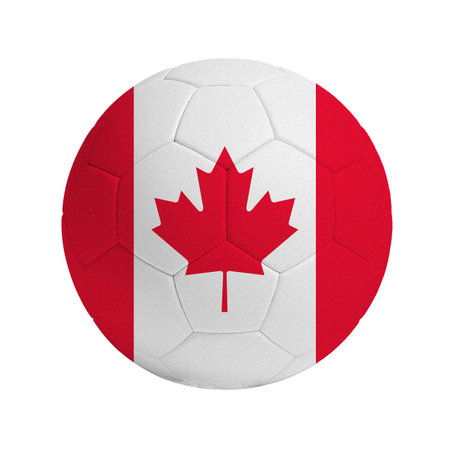 Soccer ball with the flag of the country Canadaの写真素材