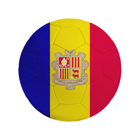 Soccer ball with the flag of the country Andorraの写真素材