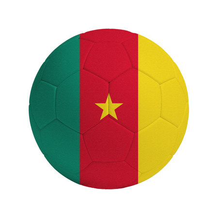 Soccer ball with the flag of the country Cameroonの写真素材