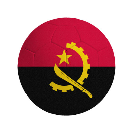 Soccer ball with the flag of the country Angolaの写真素材