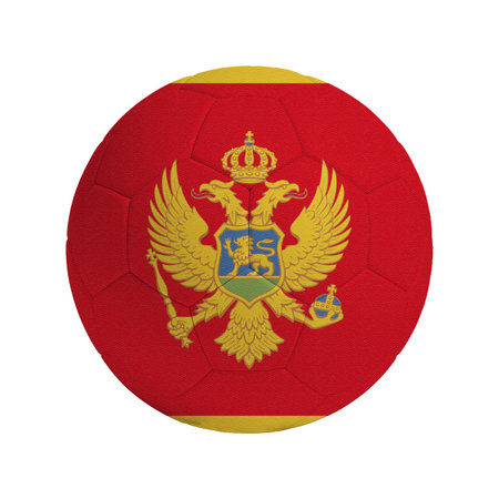 Soccer ball with the flag of the country Montenegroの写真素材
